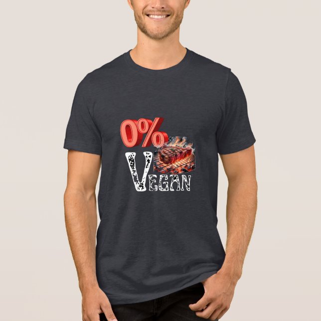 Vintag 0 % Vegane Nahrungsmittel Tri-Blend Shirt (Vorderseite)