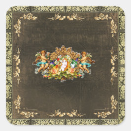 Vintag 114 quadratischer aufkleber