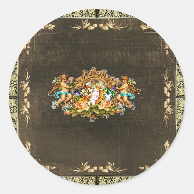 Vintag 114 runder aufkleber (Vorderseite)