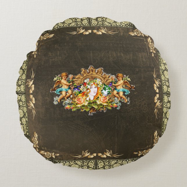 Vintag 114 rundes kissen (Vorderseite)