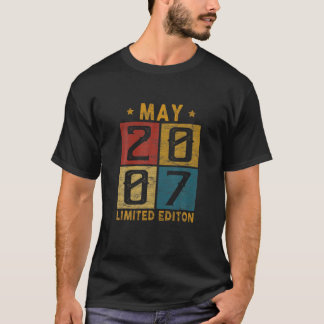 Vintag 15. Geburtstag Mai 2007 Geboren im Jahr 200 T-Shirt