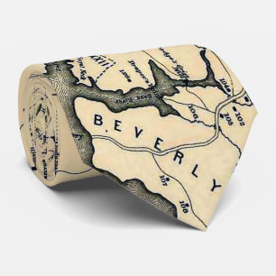 Vintag 1692 Karte von Salem Massachusetts (1866) Krawatte