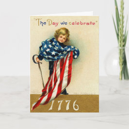 Vintag 1776 - 4. Juli Card Karte