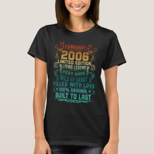 Vintag 17 Jahre alt Februar 2006 17. Geburtstag T-Shirt