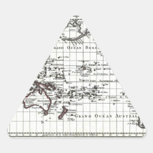 Vintag 1806 Karte - Australasie et Polynesie Dreieckiger Aufkleber