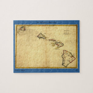 Vintag 1837 Hawaii-Karte - Hawaiianische Inseln Puzzle