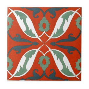 Vintag 1884 Kunst der Zierarbeit Keramik Fliese