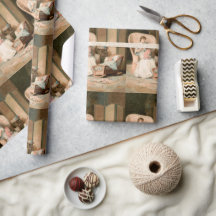 Vintag 1888 Mutter und Baby im Schlaf, wiederherge