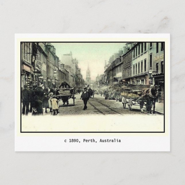 Vintag 1890 Perth, Australien Postkarte (Vorderseite)