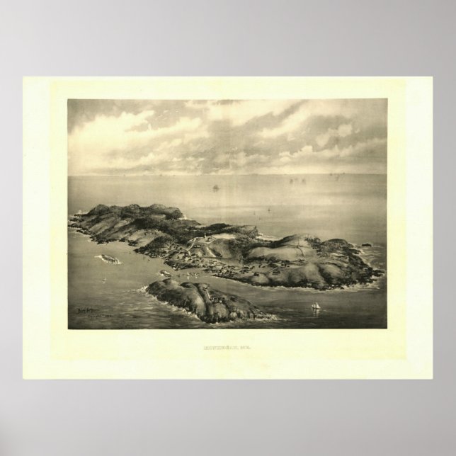 Vintag 1896 Monhegan Island Print Poster (Vorne)