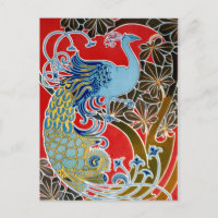 Vintag 1898 Jugendstil-Pfau von Gisbert Combaz