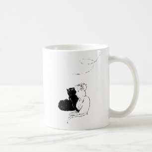 Vintag 1898 Katzen und String von Théophile Steinl Kaffeetasse