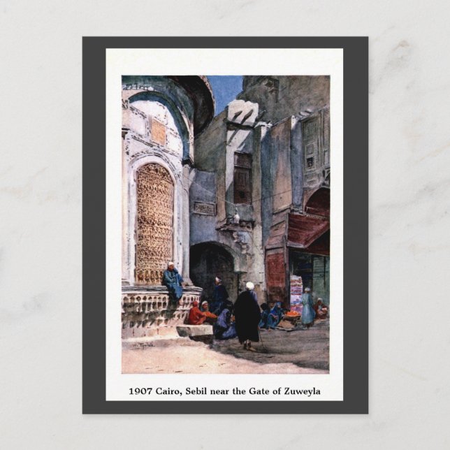 Vintag 1900 Kairo Ägypten Sebil bei Zuweyla Postkarte (Vorderseite)
