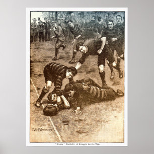 Vintag 1900 Rugby Print Poster