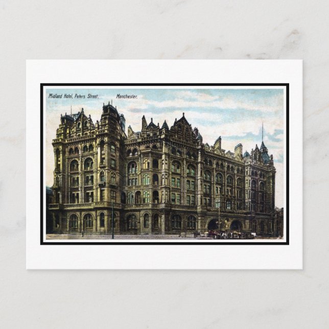 Vintag 1903 Edwardian Midland Hotel Manchester Postkarte (Vorderseite)