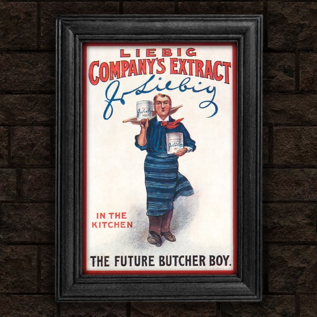 Vintag 1903 Liebig Extract Butcher Boy Poster (Von Creator hochgeladen)