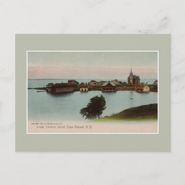Vintag 1905 Carleton Island Cape Vincent NY Postkarte (Vorderseite)