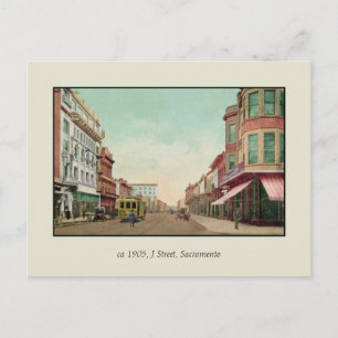 Vintag 1905 J Street, Sacramento, Cal. Postkarte