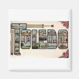 Vintag 1910 TOLEDO, OH Großbuchstabendesign Magnet