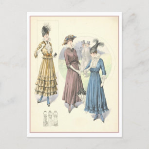Vintag 1915 Fashion Illustration Postkarte