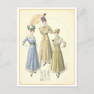 Vintag 1915 Fashion Illustration Postkarte