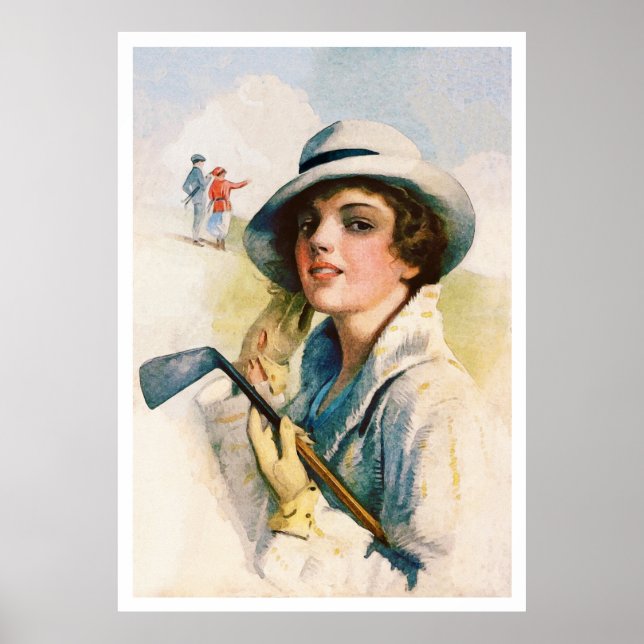 Vintag 1916 Golf Aquarell Print Poster (Vorne)