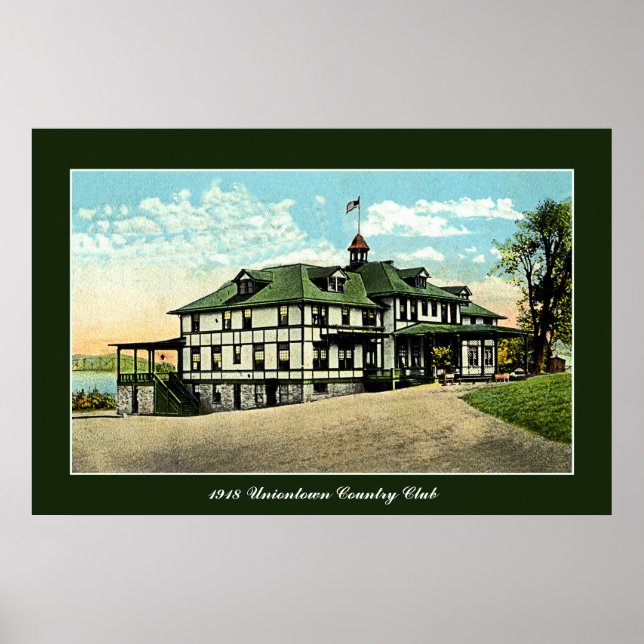 Vintag 1918 Uniontown Country Club PA Poster (Vorne)