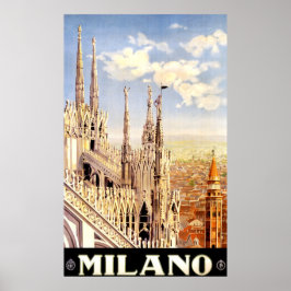 Vintag 1920 Duomo di Milano Italien Reiseplakat Poster