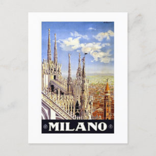 Vintag 1920 Duomo di Milano Italien Reiseplakat Postkarte