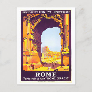 Vintag 1921 Rom, Italien, Reiseplakat Postkarte