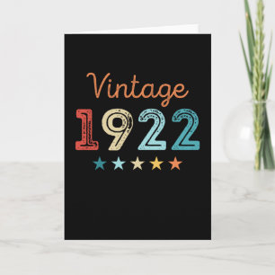 Vintag 1922 100. Geburtstag Retro-Geschenk 100 Jah Karte