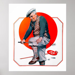 Vintag 1924 Golfer Print Poster