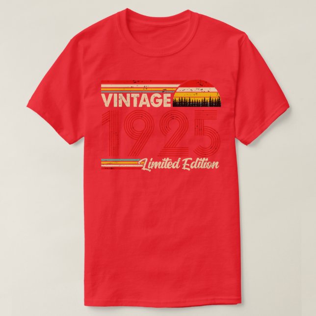 Vintag 1925 Geburtstag Shirt Limited Edition 1925  (Design vorne)