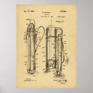 Vintag 1925 Golf Bag Print Poster