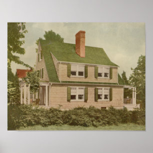 Vintag 1927 House Design 10A1 Print Exterior Poster