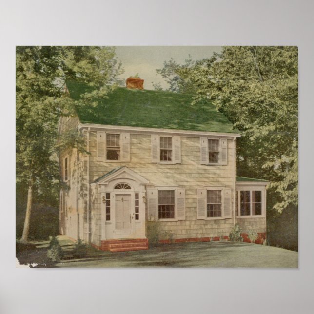 Vintag 1927 House Design 10A5 Printwerbung Außenbe Poster (Vorne)