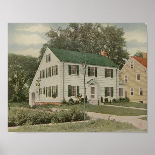 Vintag 1927 House Design 10A7 Layout Print Poster (Vorne)