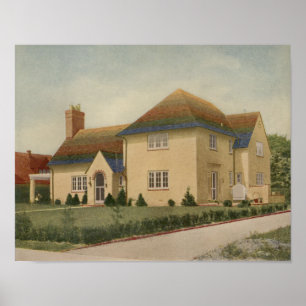 Vintag 1927 House Design 10A8 Print Exterior Poster