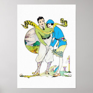Vintag 1929 Golf Aquarell Print Poster
