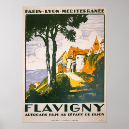 Vintag 1930 Flavigny Französisches Reiseplakat Poster