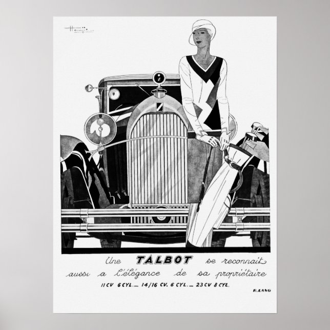 Vintag 1930 Talbot-Poster Poster (Vorne)