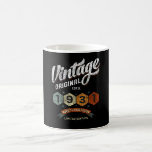 Vintag 1931 Tag vollendet 91. Geburtstag Kaffeetasse