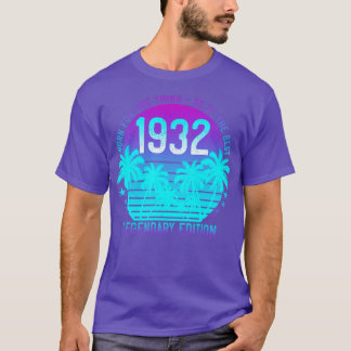 Vintag 1932 89. Geburtstag Ästhetische Sonnenunter T-Shirt