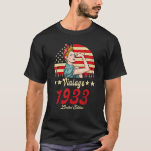 Vintag 1933 1933 89. B Tag 89 Jahre alt T-Shirt