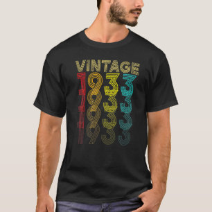 Vintag 1933 89 Jahre alte Männer und Frauen 89. Ge T-Shirt