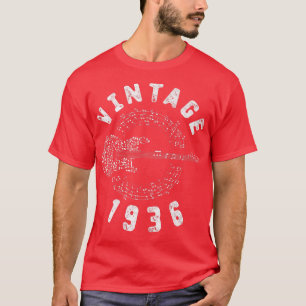 Vintag 1936 Geburtstag Limited Edition Guitar Musi T-Shirt