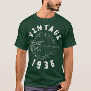Vintag 1936 Geburtstag Limited Edition Guitar Musi T-Shirt