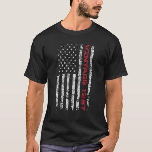 Vintag 1937 86. Geburtstag 86 Jahre alte US-Flagge T-Shirt