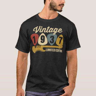 Vintag 1937 Geburtstag Retro Guitar 85. Geburtstag T-Shirt