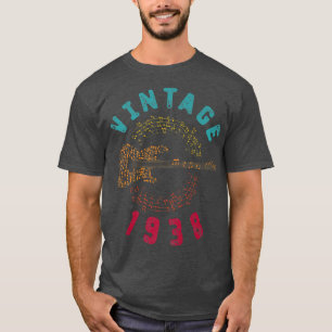 Vintag 1938 Geburtstag Limited Edition Guitar Musi T-Shirt